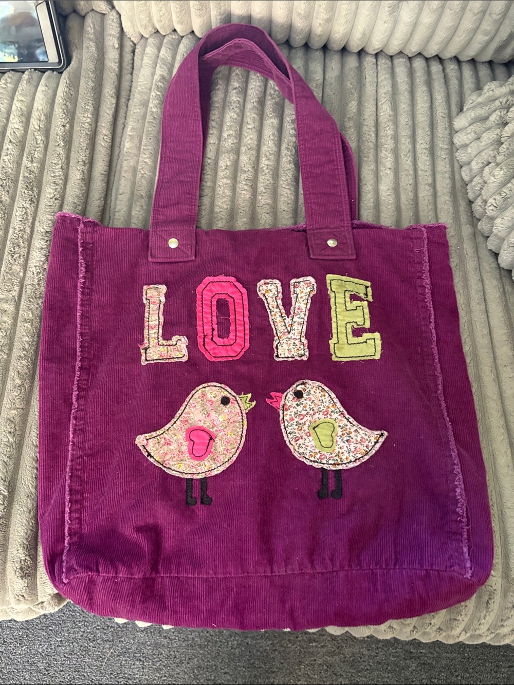 Arizona Jean Company Purple
Corduroy LOVE Bird Tote Bag